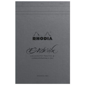 Rhodia Pascripe Calligraphy Practise & Correspondence Notepad – A4 / Grey