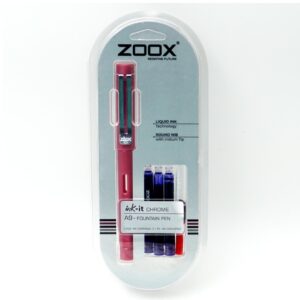 Zoox A9-Fountain pen with 3 pcs Ink Cartridge, 1 pc Ink Converter – Pink